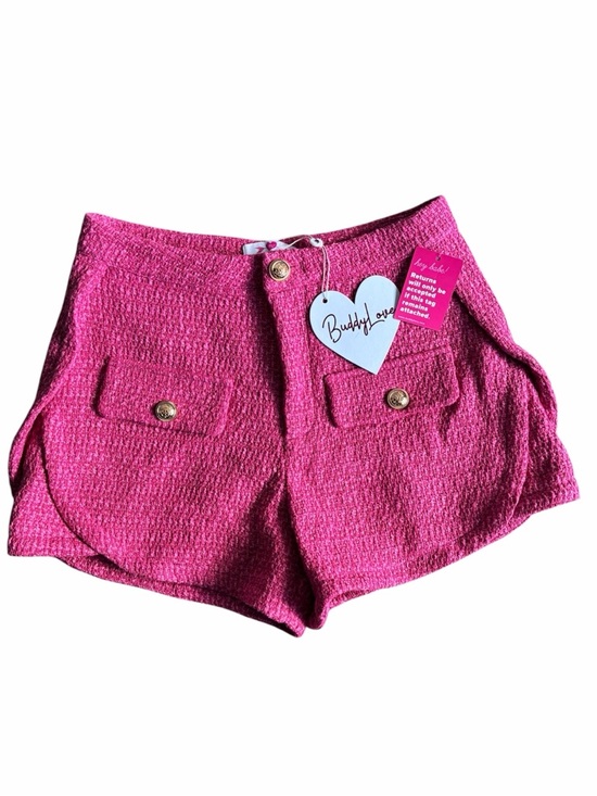 Buddy Love Pants - Buddy Love Hot Pink Tweed High-Waist Pocket Shorts